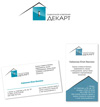 Разработка логотипа и дизайн визиток для Оценочной компании «Декарт».